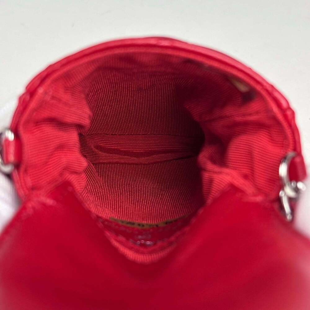 CHANEL Red Leather Logo Pouch - Picture 8 of 9